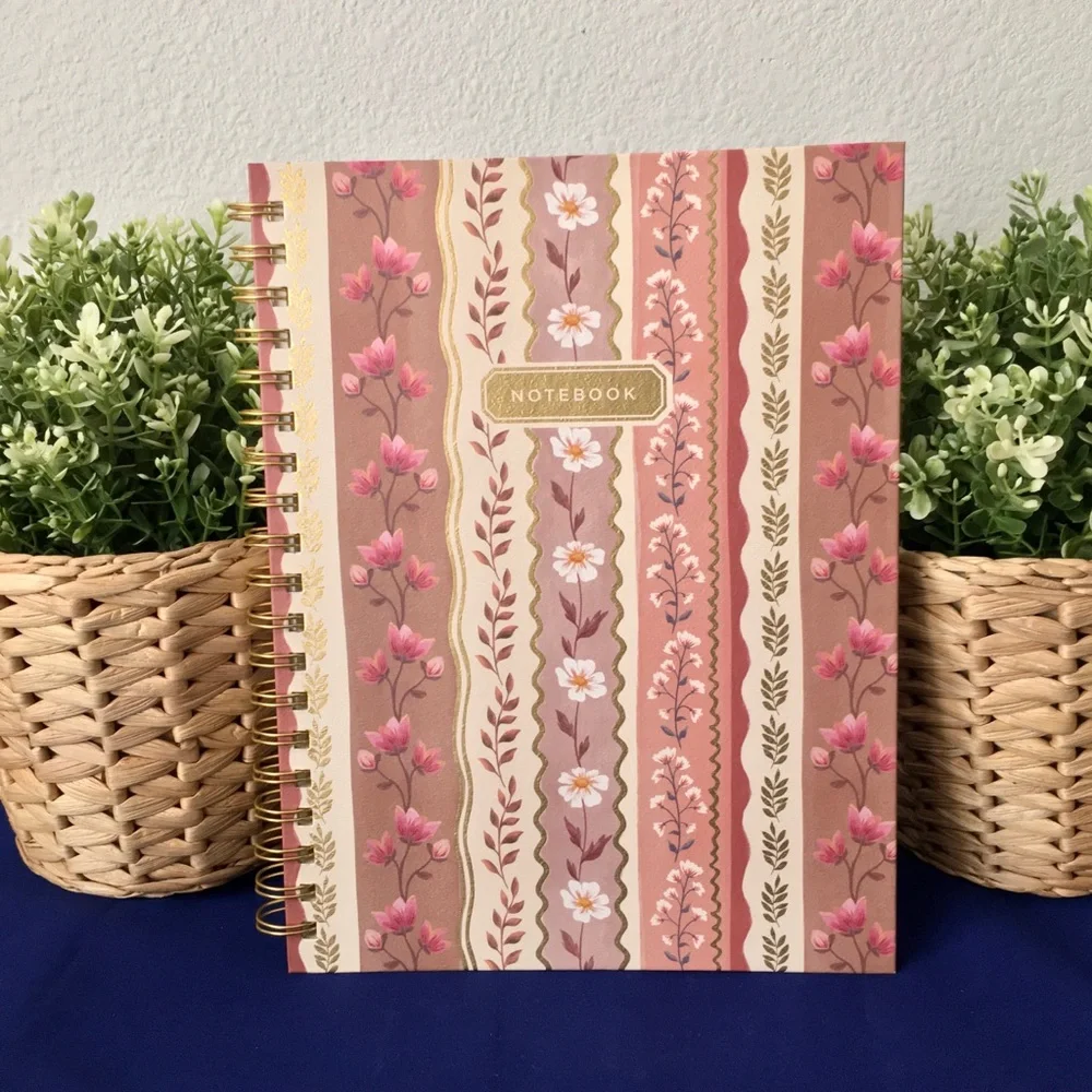 Clementine Spiral Notebook ~ Beautiful Vintage Florals and Vines